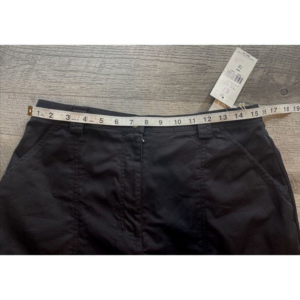 NEW Susan Bristol Mom Shorts Womens 12 Black Bermuda Cotton‎ High Waist 90s - Picture 6 of 8